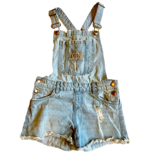 DKNY Kids size 10 denim short overalls